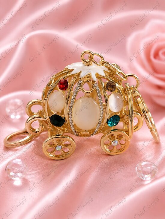 Accessories - Princess Carriage Keychain Gold Purse Charm Cinderella Handbag Charm Gift